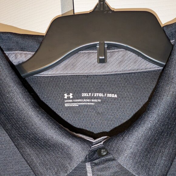 Under Armour Black HeatGear Loose Fit Polo Shirt - Mens XXLT - Picture 3 of 3